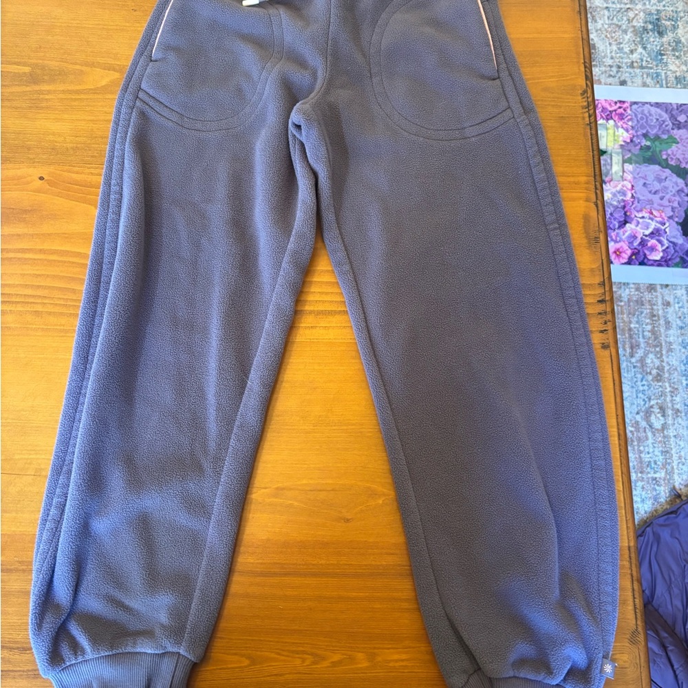 Athleta Kids Purple Fleece Joggers/sweatpants